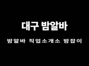 대구 밤알바